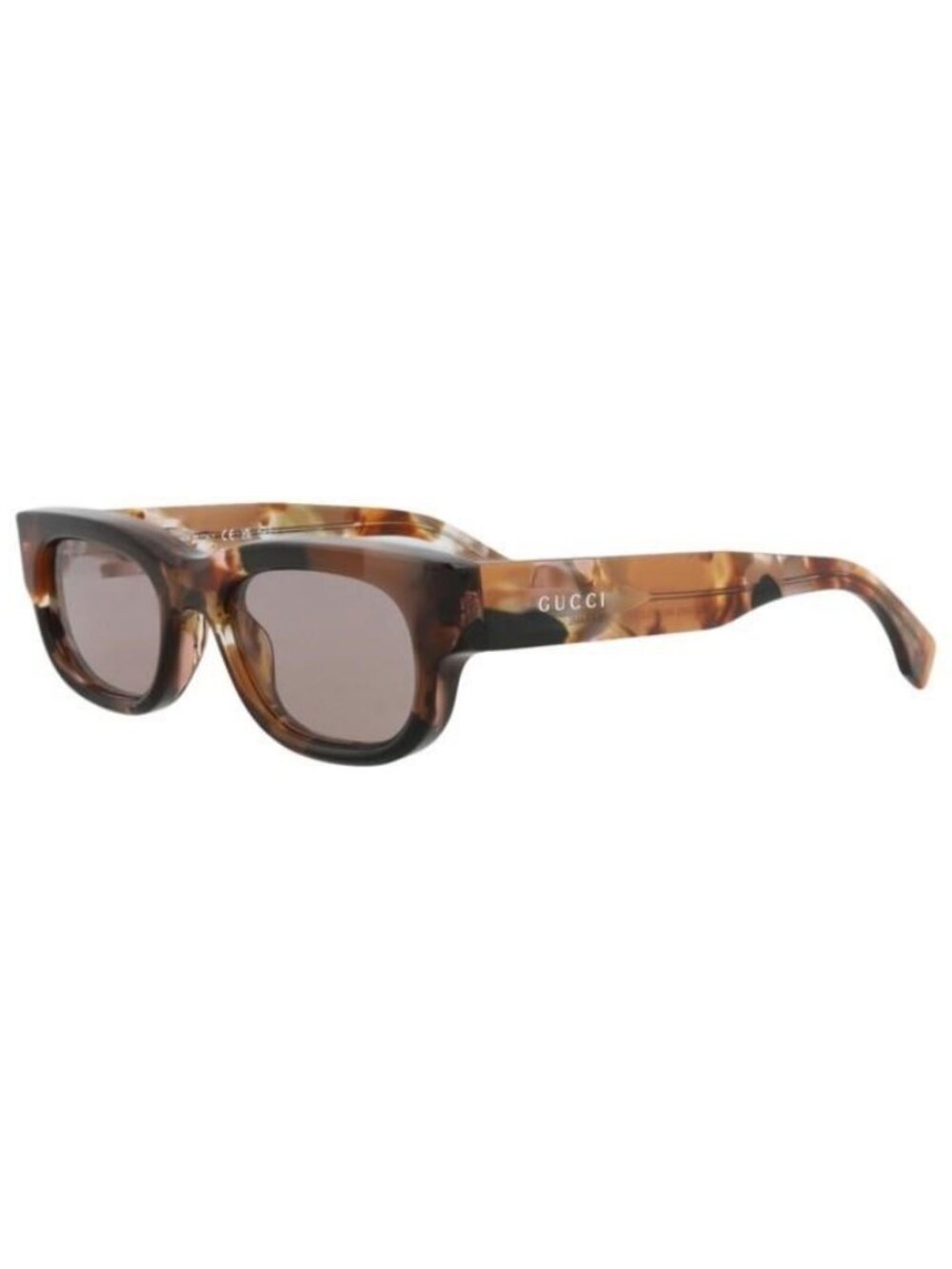 New Gucci Mens Square/Rectangle Brown Brown Brown Fashion Designer Sunglasses